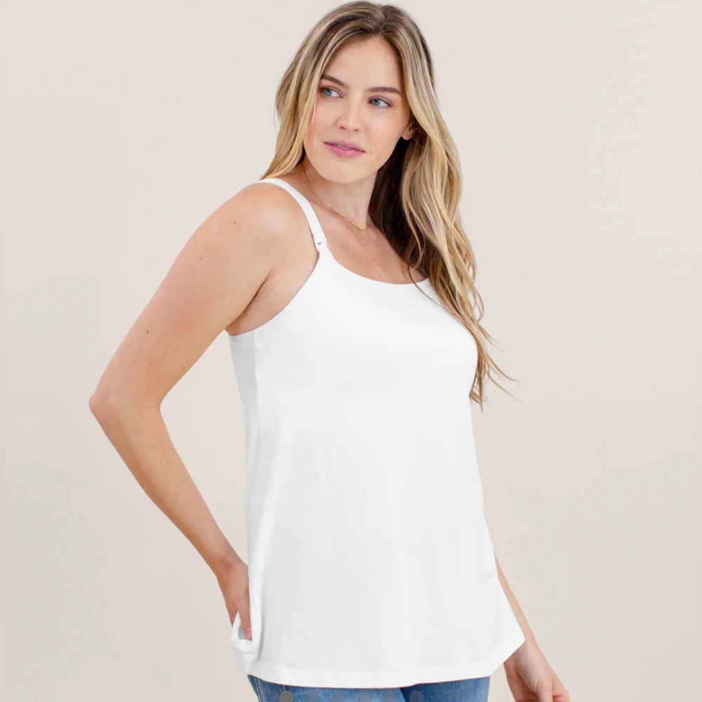 NWT - Kindred Bravely Signature Cotton Maternity & Nursing Tank | White - S